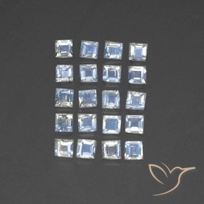 Pedras preciosas de Pedra da Lua Arco-Íris Branco azulado natural de 2.60 ct, Quadrado, Transparente