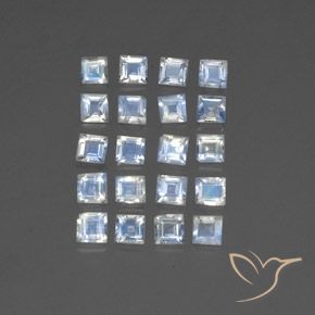 Pedras preciosas de Pedra da Lua Arco-Íris Branco azulado natural de 2.39 ct, Quadrado, Transparente