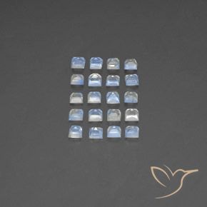 Pedras preciosas de Pedra da Lua Arco-Íris Branco azulado natural de 3.16 ct, Quadrado, Transparente