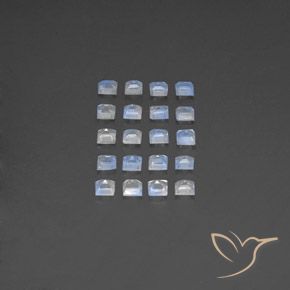 Pedras preciosas de Pedra da Lua Arco-Íris Branco azulado natural de 2.77 ct, Quadrado, Transparente