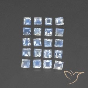 Pedras preciosas de Pedra da Lua Arco-Íris Branco azulado natural de 3.01 ct, Quadrado, Transparente