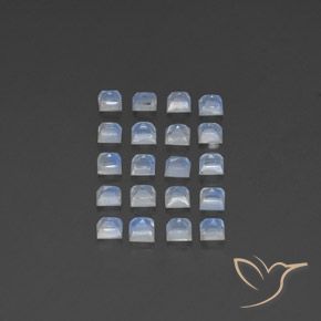 Pedras preciosas de Pedra da Lua Arco-Íris Branco azulado natural de 3.57 ct, Quadrado, Transparente