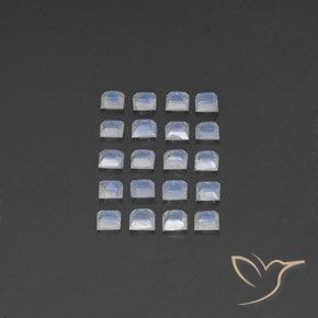 Pedras preciosas de Pedra da Lua Arco-Íris Branco azulado natural de 2.68 ct, Quadrado, Transparente/Translúcido