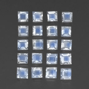 Pedras preciosas de pedra da lua arco-íris branco natural de 2,44 ct, transparente, transparente/translúcido