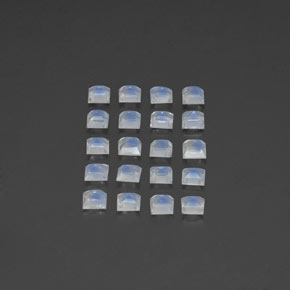 Pedras preciosas de pedra da lua arco-íris branco natural de 2,35 ct, quadrado, transparente