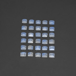 Pedras preciosas de pedra da lua arco-íris branco natural de 3,55 ct, quadrado, transparente