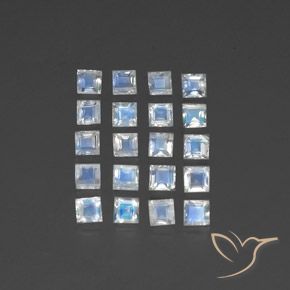 Pedras preciosas de Pedra da Lua Arco-Íris Branco azulado natural de 2.70 ct, Quadrado, Transparente