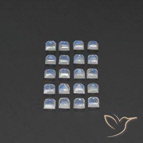 Pedras preciosas de Pedra da Lua Arco-Íris Branco azulado natural de 3.34 ct, Quadrado, Transparente