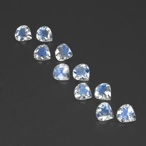 Pedras preciosas de pedra da lua arco-íris branco natural de 2,84 ct, formato de pêra, transparente