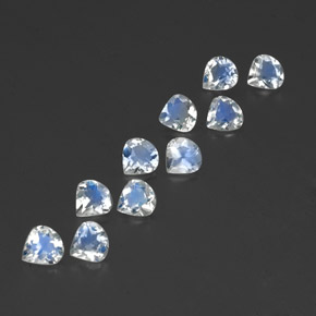 Pedras preciosas de pedra da lua arco-íris branco natural de 2,84 ct, formato de pêra, transparente