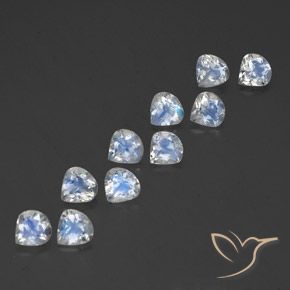 Pedras preciosas de Pedra da Lua Arco-Íris Branco azulado natural de 3.48 ct, Formato de pêra, Transparente