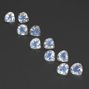 Pedras preciosas de pedra da lua arco-íris branco natural de 3,61 ct, formato de pêra, transparente