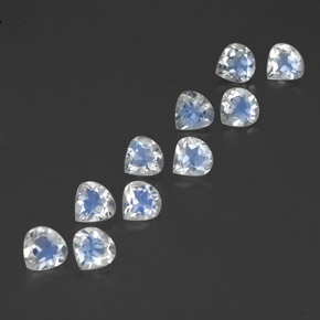 Pedras preciosas de pedra da lua arco-íris branco natural de 3,61 ct, formato de pêra, transparente