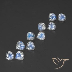 Pedras preciosas de Pedra da Lua Arco-Íris Branco azulado natural de 3.81 ct, Formato de pêra, Transparente