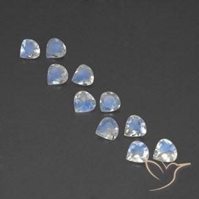 2.97ctw Natural Branco azulado Pedra da Lua Arco-Íris, Formato de pêra, Transparente
