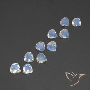Pedras preciosas de Pedra da Lua Arco-Íris Branco azulado natural de 2.97 ct, Formato de pêra, Transparente