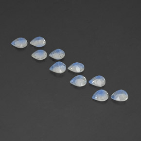 Pedras preciosas de Pedra da Lua Arco-íris Branco azulado natural de 3.20 ct, Formato de pêra, Transparente