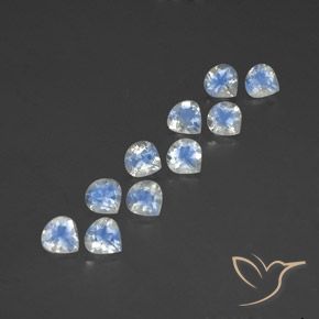 Pedras preciosas de Pedra da Lua Arco-Íris Branco azulado natural de 4.05 ct, Formato de pêra, Transparente
