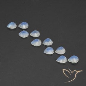 Pedras preciosas de Pedra da Lua Arco-Íris Branco azulado natural de 4.05 ct, Formato de pêra, Transparente