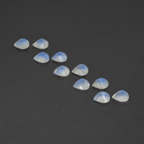 Pedras preciosas de pedra da lua arco-íris branco natural de  ct, formato de pêra, transparente