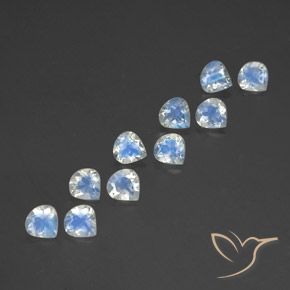 Pedras preciosas de Pedra da Lua Arco-Íris Branco azulado natural de 3.71 ct, Formato de pêra, Transparente
