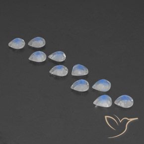 Pedras preciosas de Pedra da Lua Arco-Íris Branco azulado natural de 2.68 ct, Formato de pêra, Transparente