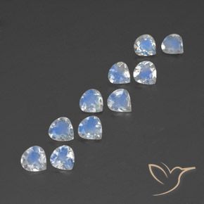Pedras preciosas de Pedra da Lua Arco-Íris Branco azulado natural de 3.16 ct, Formato de pêra, Transparente