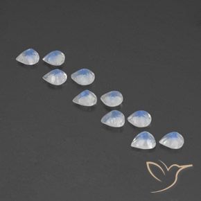 Pedras preciosas de Pedra da Lua Arco-Íris Branco azulado natural de 3.18 ct, Formato de pêra, Transparente