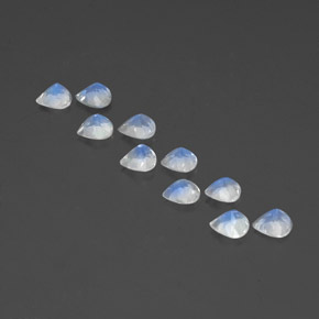 Pedras preciosas de Pedra da Lua Arco-íris Branco azulado natural de 3.60 ct, Formato de pêra, Transparente