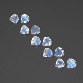 Pedras preciosas de pedra da lua arco-íris branco natural de 2,88 ct, formato de pêra, transparente