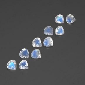 Pedras preciosas de pedra da lua arco-íris branco natural de 2,88 ct, formato de pêra, transparente