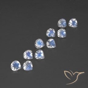 Pedras preciosas de Pedra da Lua Arco-Íris Branco azulado natural de 3.48 ct, Formato de pêra, Transparente
