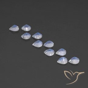 Pedras preciosas de Pedra da Lua Arco-Íris Branco azulado natural de 3.48 ct, Formato de pêra, Transparente