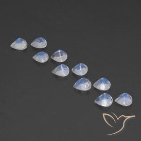 Pedras preciosas de Pedra da Lua Arco-Íris Branco azulado natural de 3.78 ct, Formato de pêra, Transparente