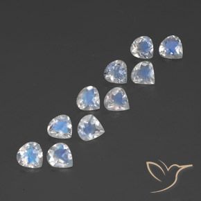 Pedras preciosas de Pedra da Lua Arco-Íris Branco azulado natural de 3.14 ct, Formato de pêra, Transparente