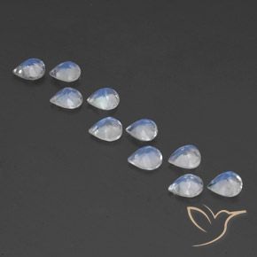Pedras preciosas de Pedra da Lua Arco-Íris Branco azulado natural de 3.14 ct, Formato de pêra, Transparente