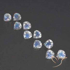 3.12ctw Natural Branco azulado Pedra da Lua Arco-Íris, Formato de pêra, Transparente