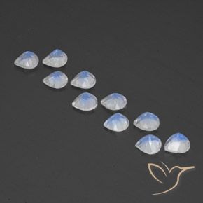 Pedras preciosas de Pedra da Lua Arco-Íris Branco azulado natural de 3.83 ct, Formato de pêra, Transparente