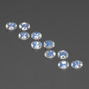 Pedras preciosas de pedra da lua arco-íris branco natural de  ct, corte oval, transparente