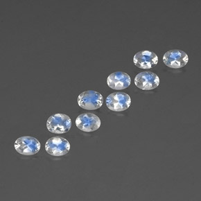 Pedras preciosas de pedra da lua arco-íris branco natural de  ct, corte oval, transparente