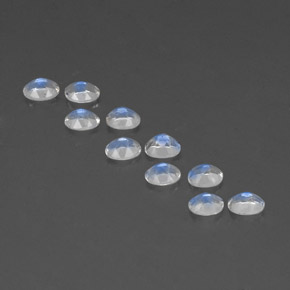 Pedras preciosas de pedra da lua arco-íris branco natural de  ct, corte oval, transparente