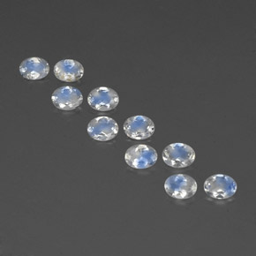 Pedras preciosas de pedra da lua arco-íris branco natural de  ct, corte oval, transparente