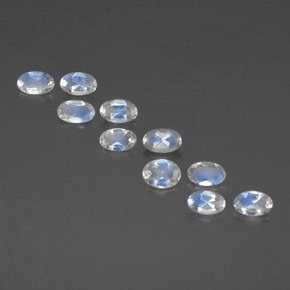 Pedras preciosas de pedra da lua arco-íris branco natural de  ct, corte oval, transparente