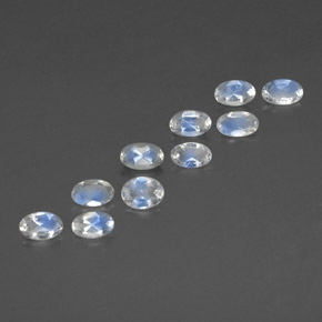 Pedras preciosas de pedra da lua arco-íris branco natural de  ct, corte oval, transparente