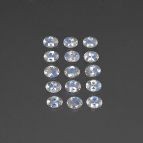 Pedras preciosas de pedra da lua arco-íris branco natural de  ct, corte oval, transparente