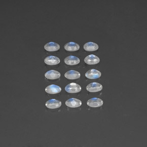 Pedras preciosas de pedra da lua arco-íris branco natural de  ct, corte oval, transparente