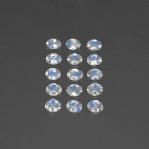 Pedras preciosas de pedra da lua arco-íris branco natural de  ct, corte oval, transparente