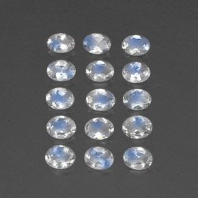 Pedras preciosas de pedra da lua arco-íris branco natural de  ct, corte oval, transparente