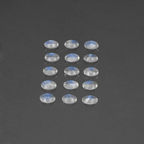 Pedras preciosas de pedra da lua arco-íris branco natural de  ct, corte oval, transparente