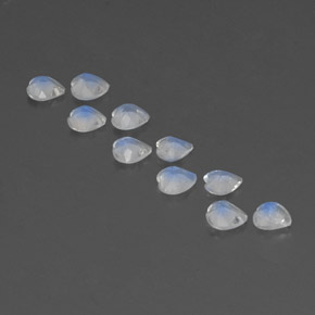 Pedras preciosas de pedra da lua arco-íris branco natural de  ct, formato de coração, transparente